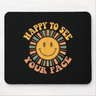 Freu mich, dein Gesicht Retro glücklicher Lehrer z Mousepad