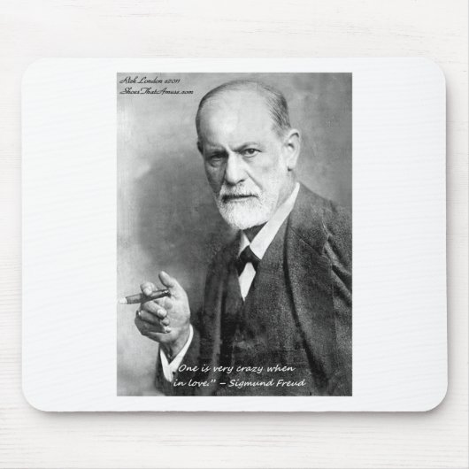 Freud Crazy liebt Liebe Zitat Geschenke Karten etc Mousepad (Vorne)