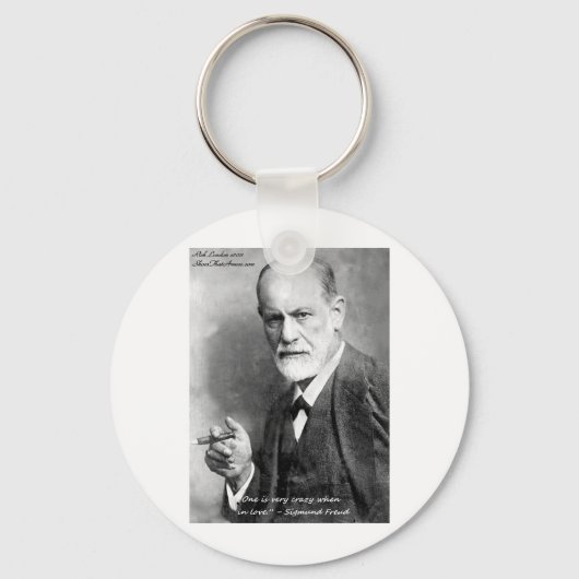 Freud Crazy liebt Liebe Zitat Geschenke Karten etc Schlüsselanhänger (Vorderseite)