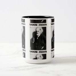 Freud 'Deine Mama' - 15oz Kaffeecup Zweifarbige Tasse