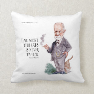 Freud & Zitat über Katzen Kissen