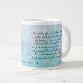 Freude am Herrn - Habakkuk 3:17,18 Jumbo-Tasse (Vorderseite Rechts)