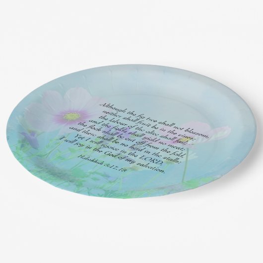 Freude am Herrn - Habakkuk 3:17,18 Pappteller (Schrägansicht)