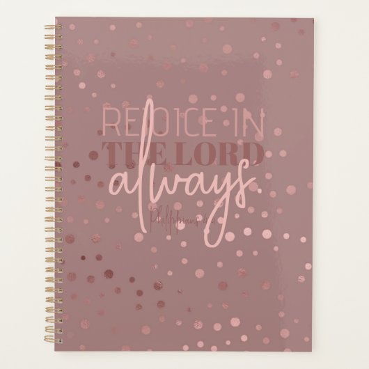 Freude am Herrn immer Phil. 4:4 Rosegold Anmerkung Planer (Vorderseite)
