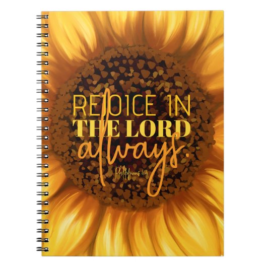 Freude am Herrn immer Phil. 4:4 Sonnenblumen nicht Notizblock (Vorderseite)