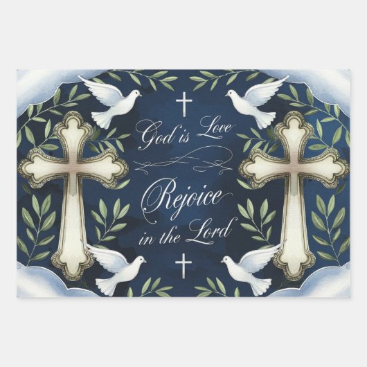 Freude am Herrn & Taube des Friedens Geschenkpapier Set (Vorderseite 2)