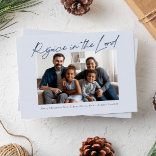 Freude am Lord Handwriting Christmas Blue Feiertagskarte