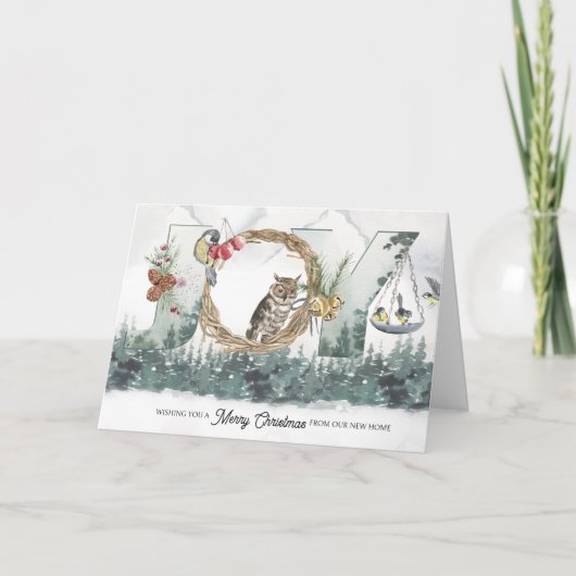 Freude am New Zuhause Forest Nature Holiday Moving Ankündigung (Vorderseite)