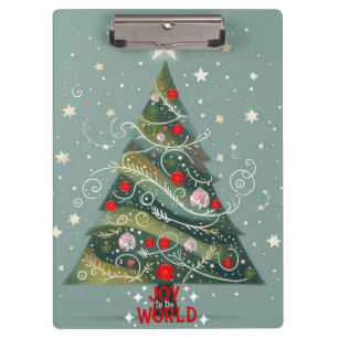 Freude am Weihnachtsbaum der Welt Klemmbrett