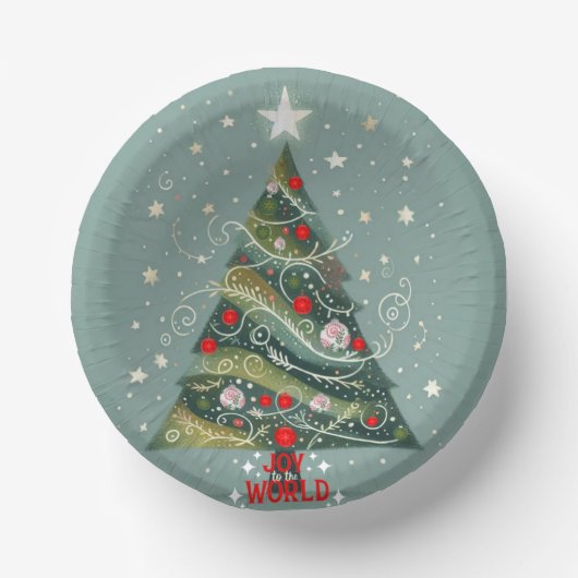 Freude am Weihnachtsbaum der Welt Pappteller (Vorderseite)