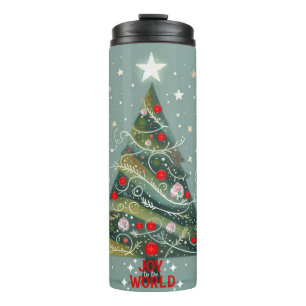Freude am Weihnachtsbaum der Welt Thermosbecher