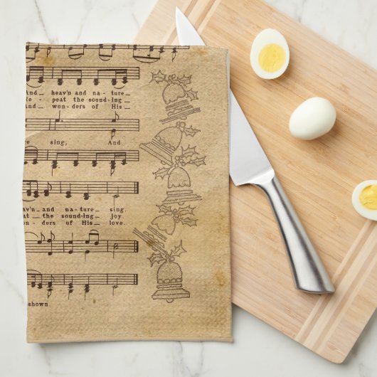 Freude am Weihnachtslied des Weltnaturerbes Geschirrtuch (Viertel Falte)