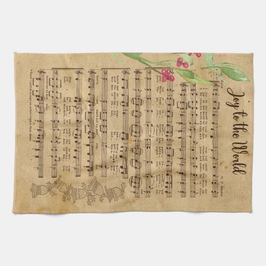 Freude am Weihnachtslied des Weltnaturerbes Geschirrtuch (Horizontal)