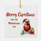 Freude am Weltrekord für Rote Kardinal Keramikornament (Rückseite)