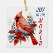 Freude am Weltrekord für Rote Kardinal Keramikornament (Vorderseite)