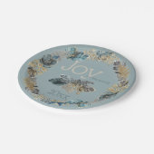 Freude am World Blue Tropical Christmas Foliage Pappteller (Schrägansicht)