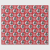 Freude am World Calligraphy Round Foto Red Geschenkpapier (Flach)