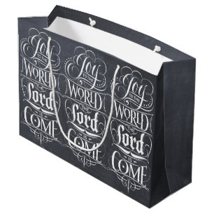 Freude am World Chalkboard Religiöse Kalligraphie Große Geschenktüte