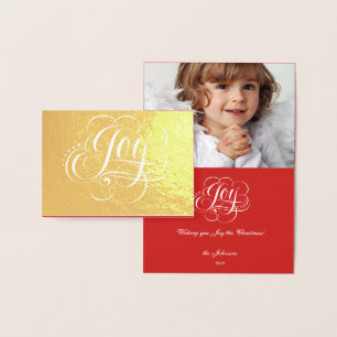 Freude am World Gold Foil Luxury Foto Weihnachten Folienkarte