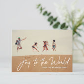 Freude am World Typografy Script Family Foto Karte (Stehend Vorderseite)