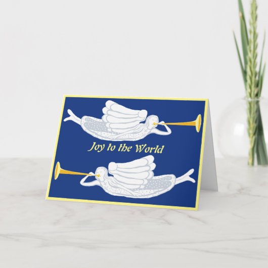 Freude an den Weihnachtsangels der Welt mit Trompe Karte (Vorderseite)