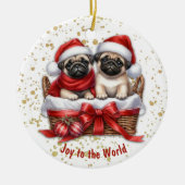 Freude an den Welpen des Mops Keramik Ornament (Vorne)