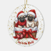 Freude an den Welpen des Mops Keramik Ornament (Links)