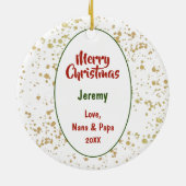 Freude an den Welpen des Mops Keramik Ornament (Hinten)