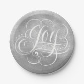 Freude an den Welt Silver Foil Luxury Weihnachts-I Pappteller (Vorderseite)