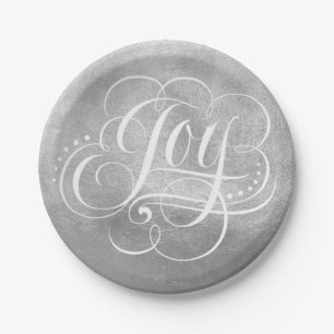 Freude an den Welt Silver Foil Luxury Weihnachts-I Pappteller
