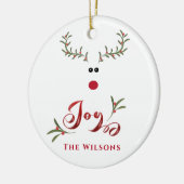 Freude an den wilden Rentieren außerhalb des Fotos Keramik Ornament (Links)