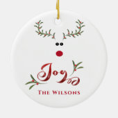 Freude an den wilden Rentieren außerhalb des Fotos Keramik Ornament (Hinten)