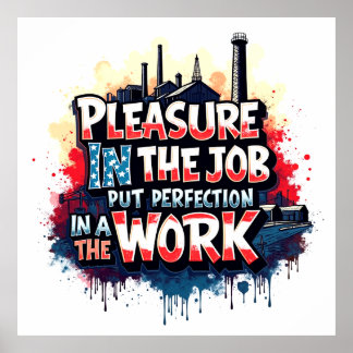 „Freude an der Arbeit“ Industriell inspirierte Mot Poster
