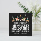 Freude an der Geburt eines braunen, gehäuteten Mit Einladung (Stehend Vorderseite)