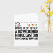 Freude an der Geburt eines hellbraunen Weihnachtsf Karte (Gelbe Blume)