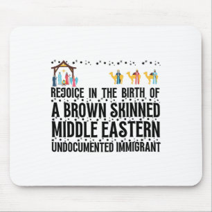 Freude an der Geburt eines hellbraunen Weihnachtsf Mousepad