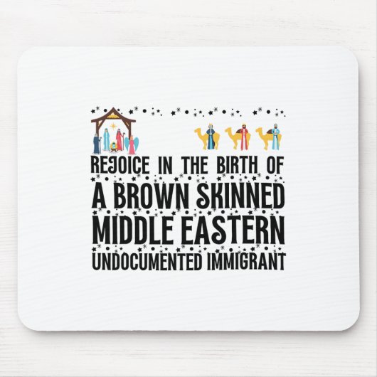 Freude an der Geburt eines hellbraunen Weihnachtsf Mousepad (Vorne)