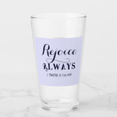 Freude an der Lord Bible Verse Christlich Blue Glas (Vorderseite)