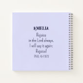 Freude an der Lord Bible Verse Christlich Blue Notizblock (Rückseite)