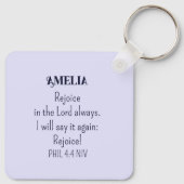 Freude an der Lord Bible Verse Christlich Blue Schlüsselanhänger (Rückseite)
