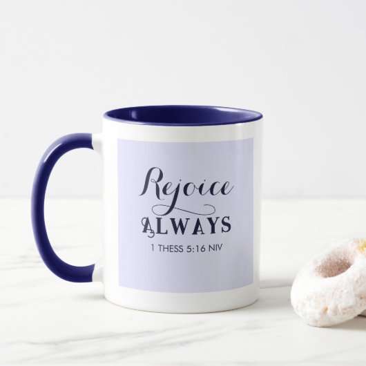 Freude an der Lord Bible Verse Christlich Blue Tasse (Mit Donut)