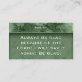 Freude an der Lord Bible Verse World Map Visitenkarte (Rückseite)