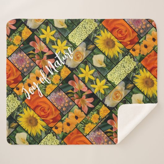 Freude an der Natur Orange Gelbe Blumen Sherpadecke (Vorderseite (Horizontal))