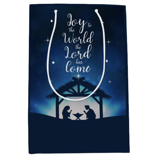 Freude an der Weihnachtszeit der Sternenkrippe Mittlere Geschenktüte (Vorderseite)