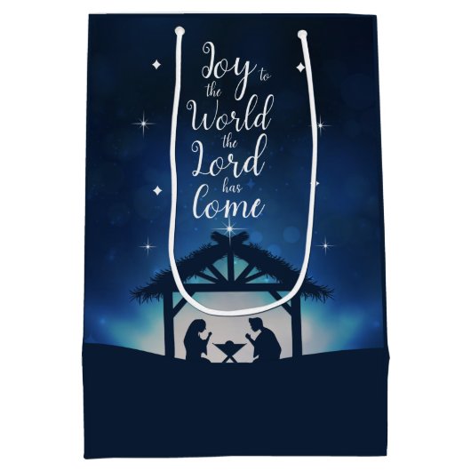 Freude an der Weihnachtszeit der Sternenkrippe Mittlere Geschenktüte (Rückseite)