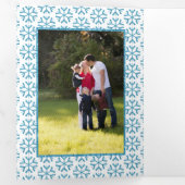 Freude an der Welt blauer Glitzer Schneeflocke Wei Dreifach Gefaltete Urlaubskarte (Innen Erste Seite)