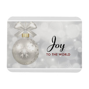 Freude an der Welt Elegant Silver Christmas Ball Magnet