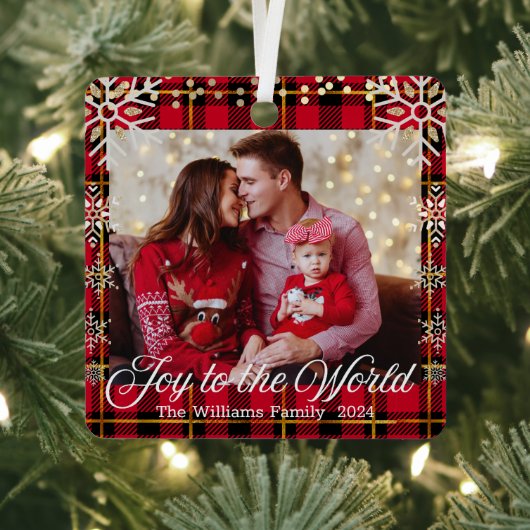 Freude an der Welt, goldenes Schneeflocken Foto Ornament Aus Metall (InSitu)