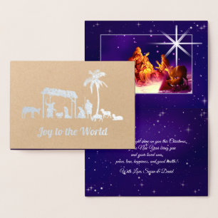Freude an der Welt. Krippe Luxury Folienkarte