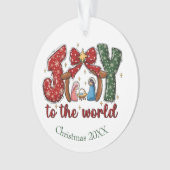 Freude an der Welt-Manager-Szene Christliche Weihn Ornament (Vorderseite)